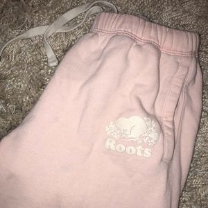 Pink n white roots sweatpants